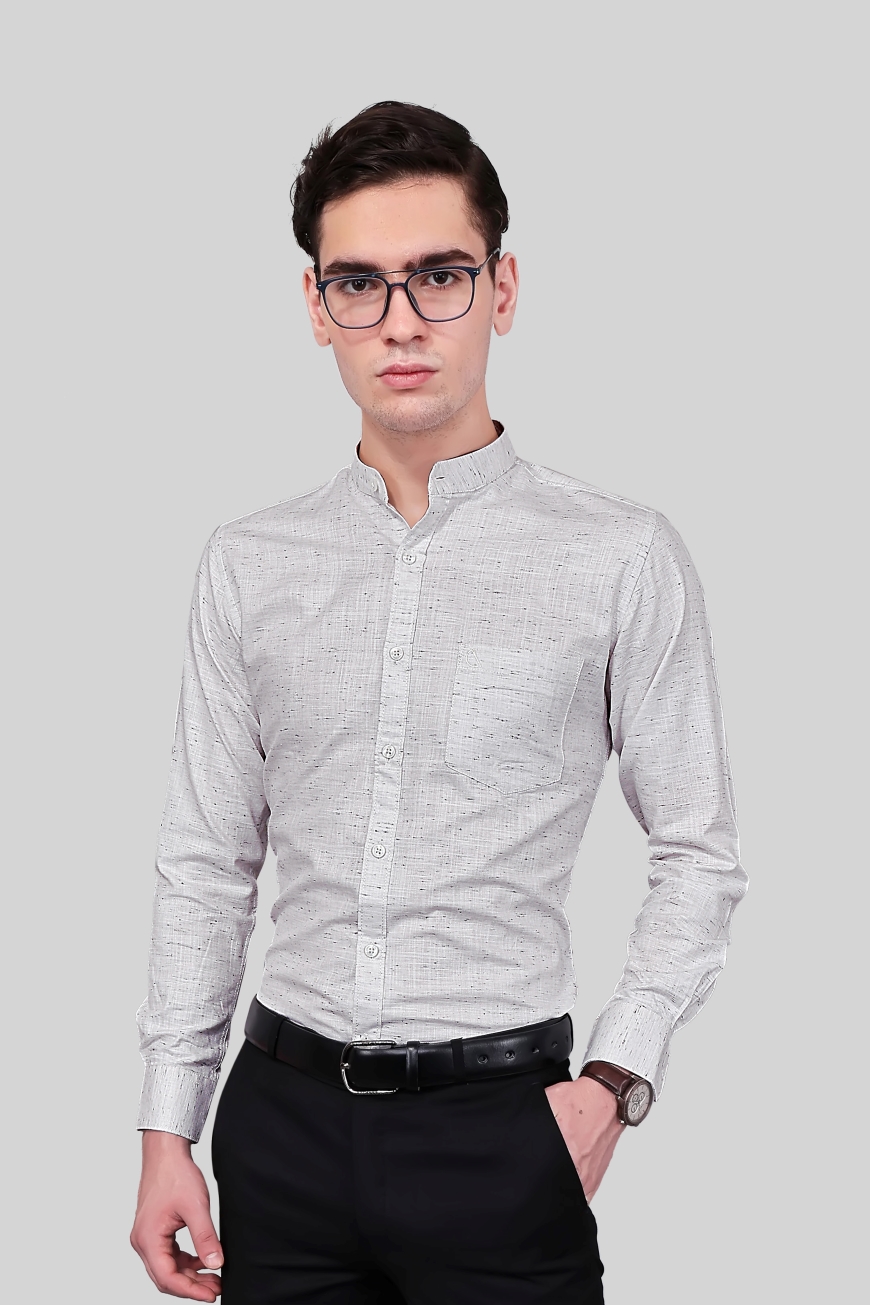 TEXTURED SLIM FIT FULL SLEEVES SHIRT