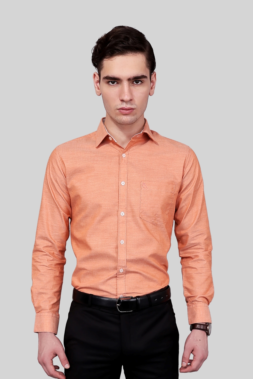 ORANGE SLIM FIT FULL SLEEVES SHIRT