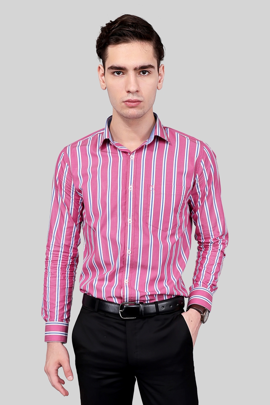 STRIPE SLIM FIT FULL SLEEVES SHIRT