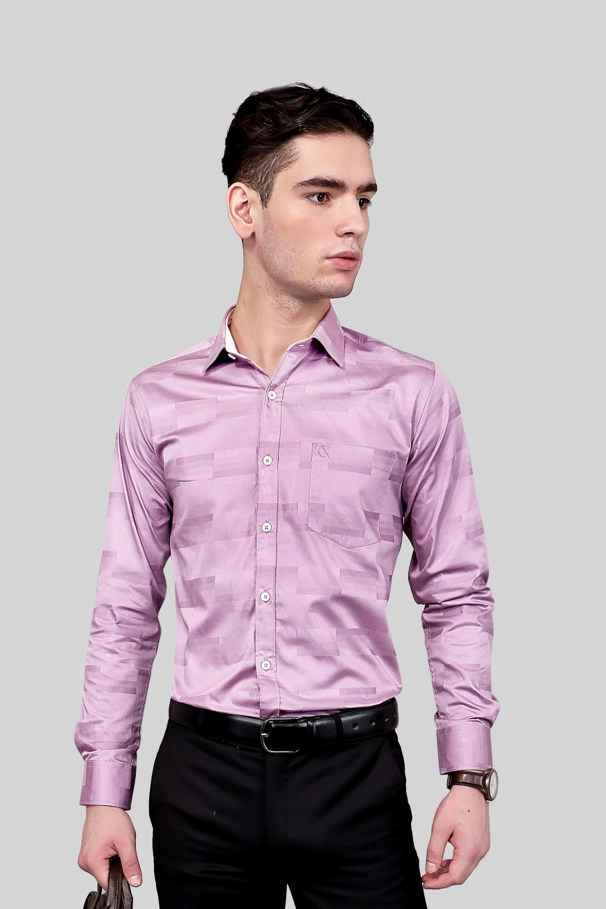 LAVENDER SLIM FIT FULL SLEEVES SHIRT