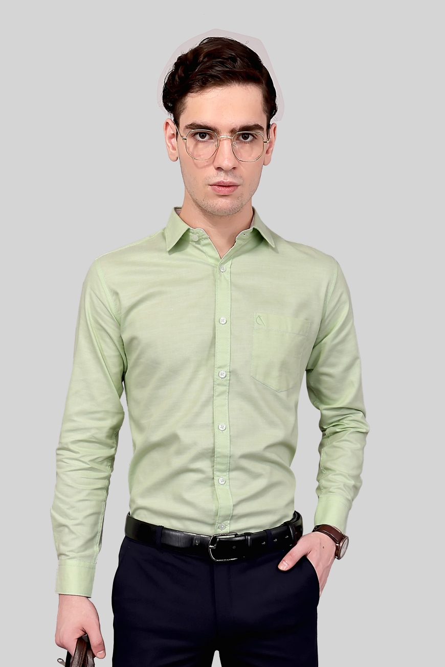 MINT GREEN SLIM FIT FULL SLEEVES SHIRT